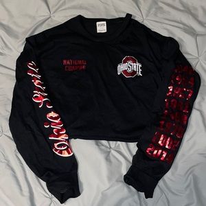 PINK OSU Buckeyes Crop Tee